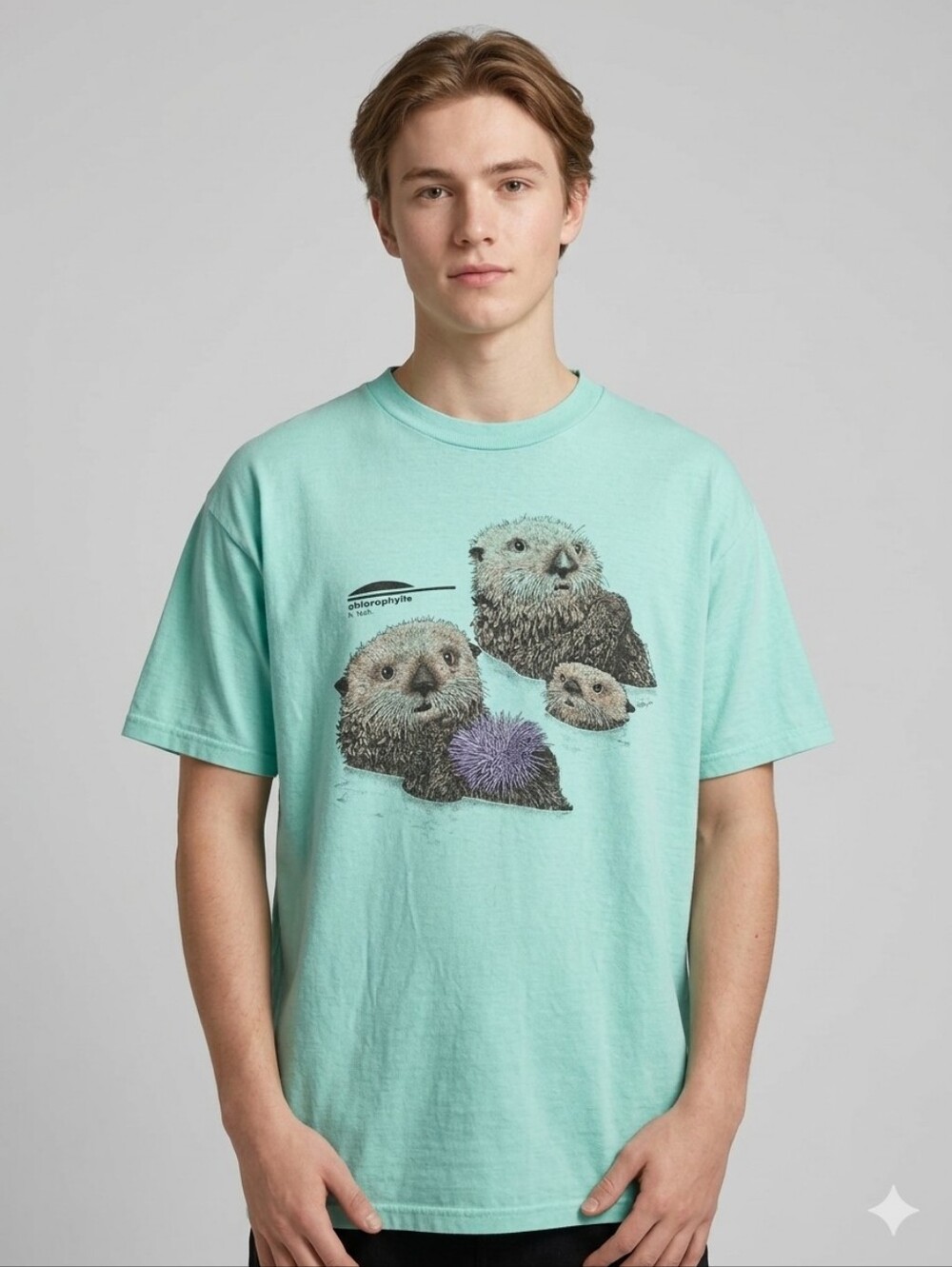 Vintage 1985 Chlorophylle Sea Otter Graphic T Shirt Hanes Beefy Single Stitch XL